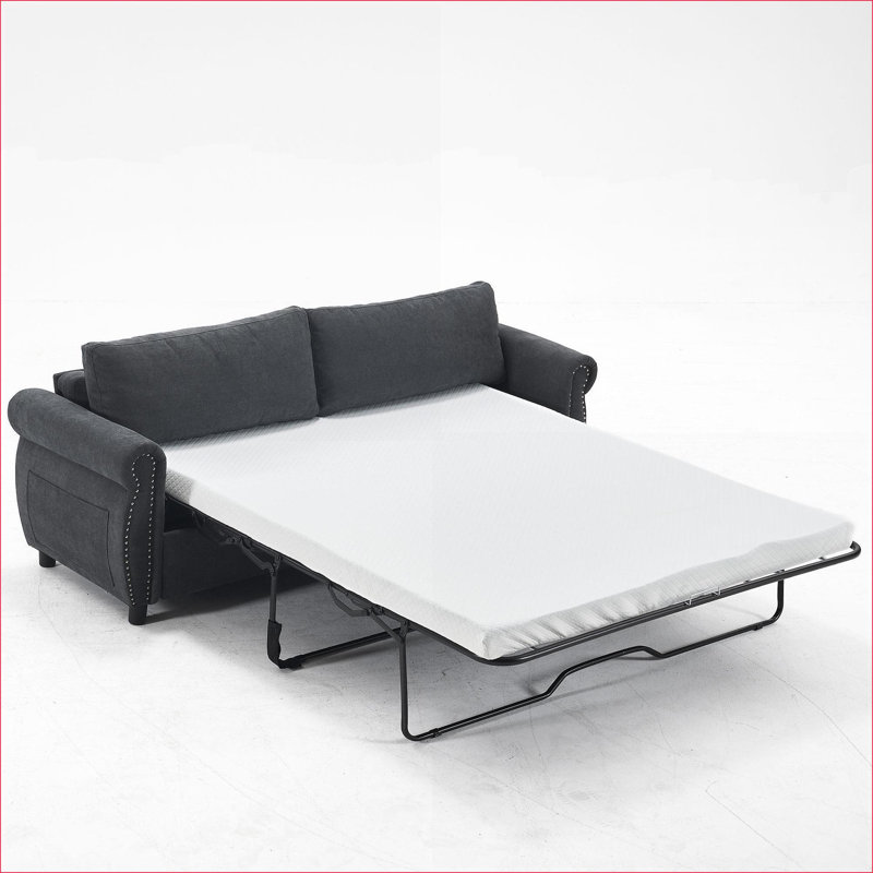 Canapé-lit convertible 2 en 1 Sofas, 80,7 pouces pour le salon | Gris | Tissu + métal