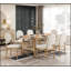 Ensemble de 2 chaises d'appoint à finition naturelle, dossier rembourré en tissu beige, luxe classique et confort moderne
