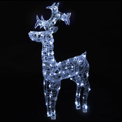 Décoration de Noël renne avec lumières de Noël pré-éclairées en acrylique