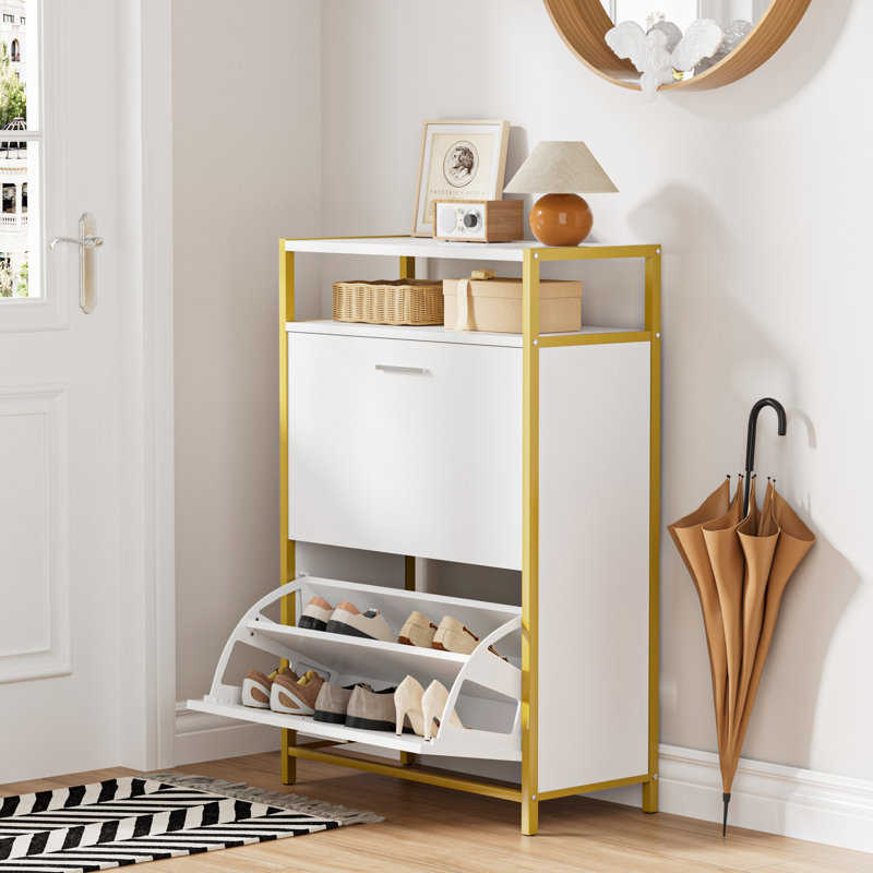 Modern Flip-Down Shoe Cabinet with Large Capacity for U.S. Men’s Sizes 14–15