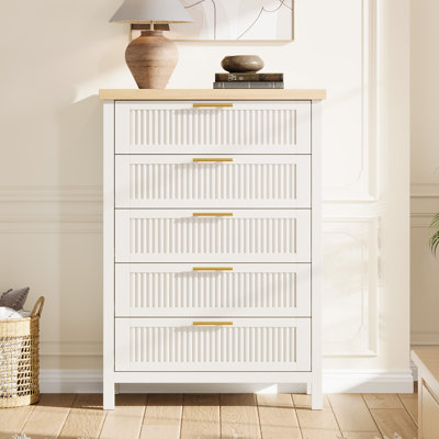 Commode haute 5 tiroirs cannelée Modern
