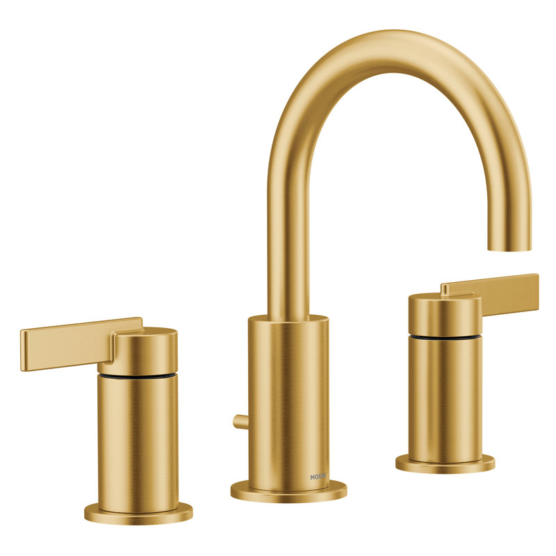 Cia Brushed gold two-handle bathroom faucet, Brushed Gold