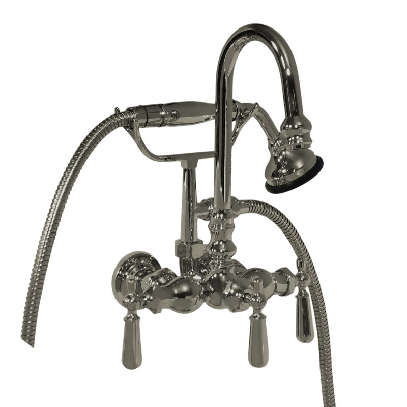 Robinet de baignoire à col de cygne avec douchette (P0793) par Strom Living, Nickel mat