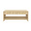 Table basse en bois beige cannelée avec tablette ouverte Abdullah