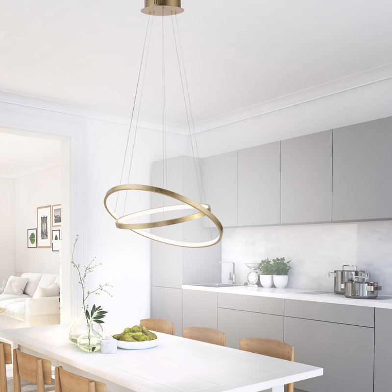 Harmon 2 - Light Gold LED Geometric Pendant