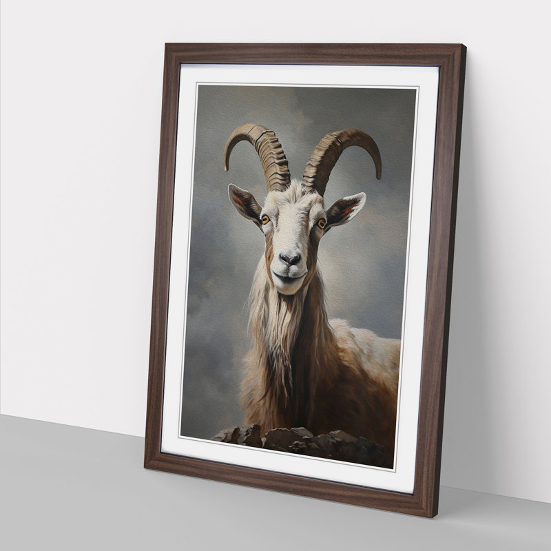 Goat Hard Edge Painting - Framed Print