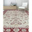 Tapis ivoire et rouge noué à la main de haute qualité