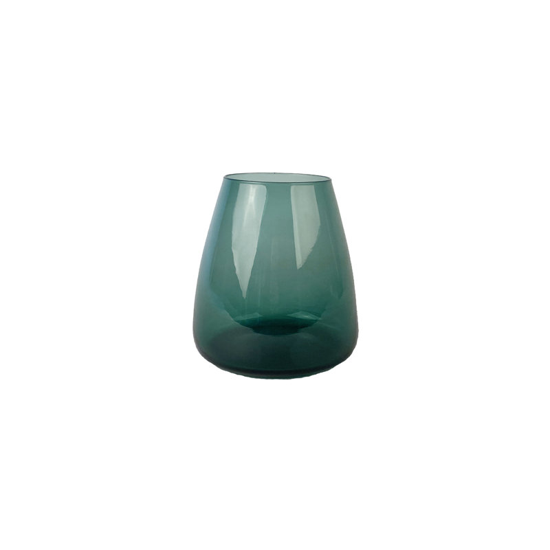 Dim Glass Table Vase 1, 30cm H x 19.5cm W x 19.5cm D, Green