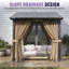 Pergola d'extérieur 8 pi x 10 pi avec rideaux en polycarbonate mural toutes saisons-129400702