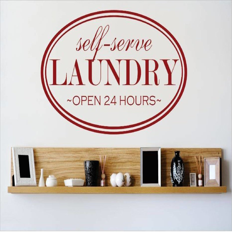 Décalcomanie murale à linge self-serv, H 10 po x l 20 po x P 0,16 po, Rouge
