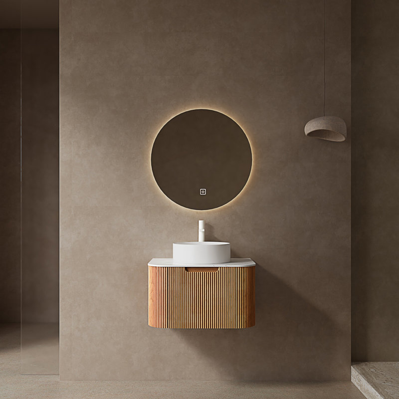 Meuble-lavabo de salle de bain avec lavabo, meuble de rangement mural moderne, 24", Jaune