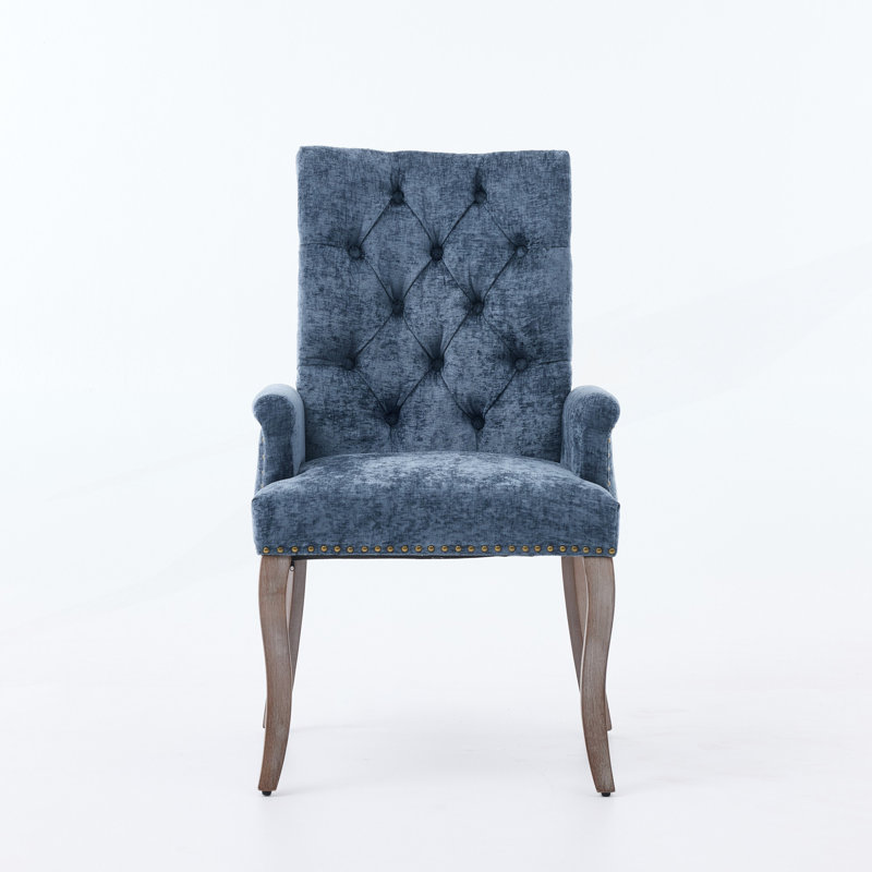 Chaise de salle à manger rembourrée 1pc, chaise courbée élégante avec accoudoirs capitonnés