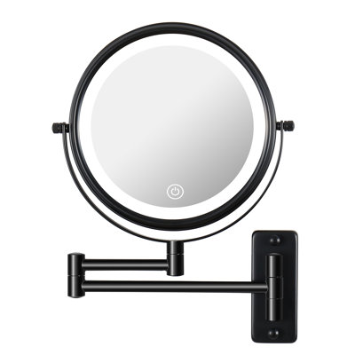 Mentasta Rechargeable Wall Mounted Makeup Mirror, LED Touch Screen and 360 Swivel