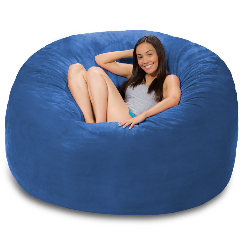 Bean Bag Chair - Shredded Memory Foam Filled Round Furniture Bean Bag Chair with Removable and Machine Washable Cover - Breton Bean Bag Sofa Lounger with Soft Micro Fiber Cover - Multiple Colors, Multiple Sizes and Fabrics