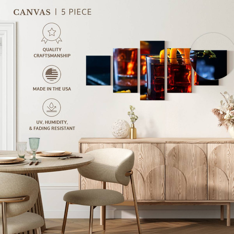 Cocktail Negroni, H 30 po x l 68 po