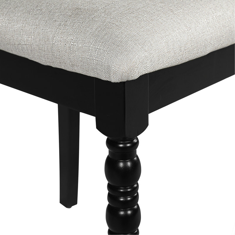 Ensemble de 6 chaises de salle à manger rembourrées, Noir