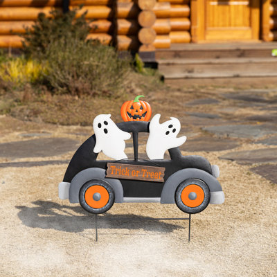 24"H Halloween Metal Ghost Car Yard Stake（KD)