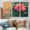 Vintage Dalia Spring Symphony I - art mural Dahlia - ensemble de 3