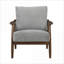 Chaise d'appoint pour adultes gris clair, chaise d'appoint de salon moderne avec structure en bois massif brun noyer, sièges d'appoint pour bureau de chambre à coucher