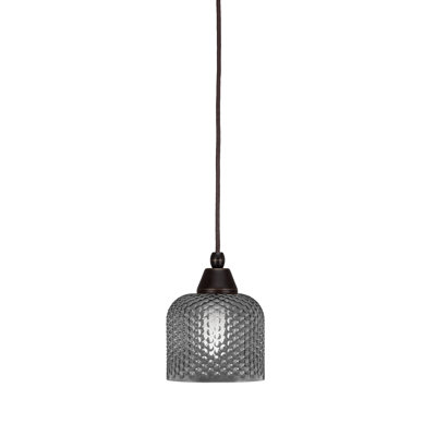 Any Cord Hung Mini Pendant With 6" Textured Glass