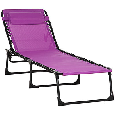 Chaises longues d'extérieur pliantes avec coussin