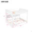 Lit superposé grand sur grand avec armoires de rangement et ports USB, blanc
