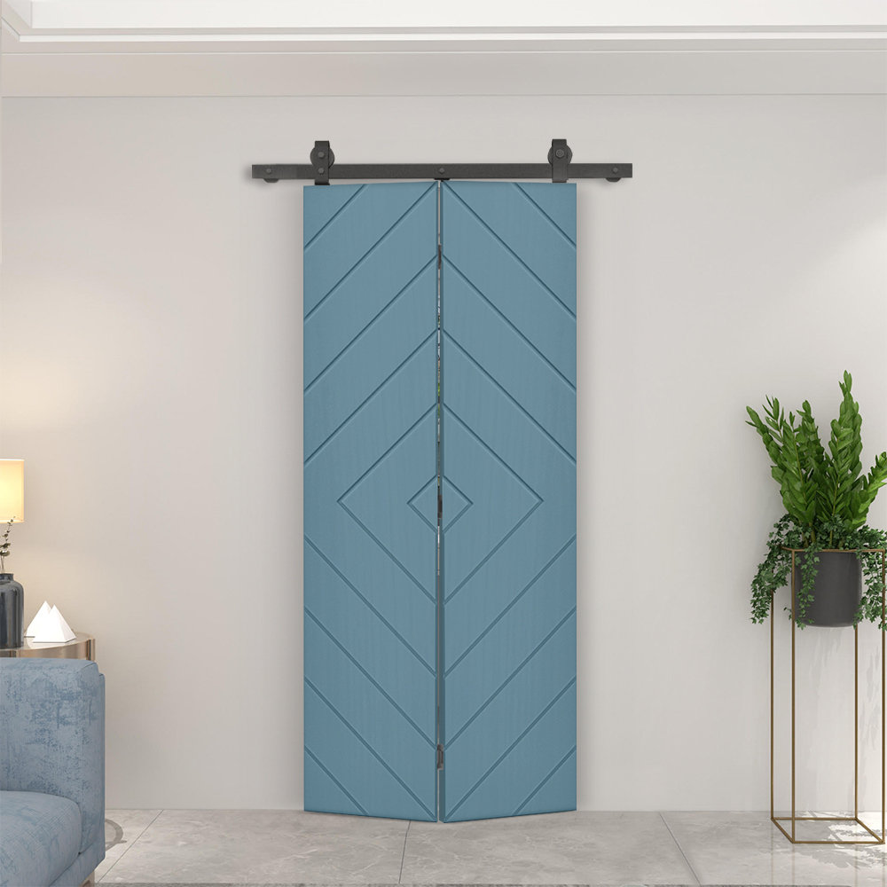 Modern Bi-Fold Barn Door with Sliding Hardware Kit Calhome