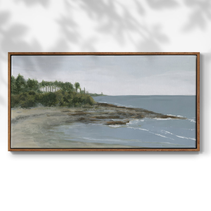 «Tidal Sands I», toile tendue avec châssis encadré, prête à être accrochée, H 17 po x l 33 po, Noyer