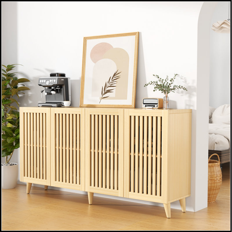 4 Doors Buffet Storage Cabinet With Ample Space, Ideal For Organized Kitchen And Dining Room