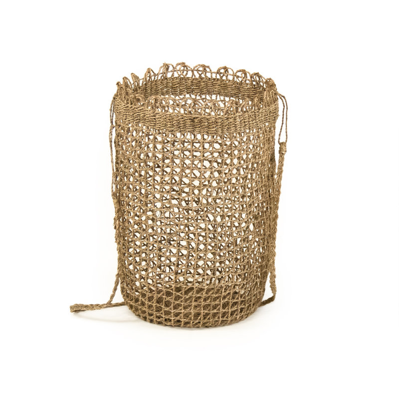 Hand Woven Seagrass Decorative Basket, 24" H x 14" W x 14" D