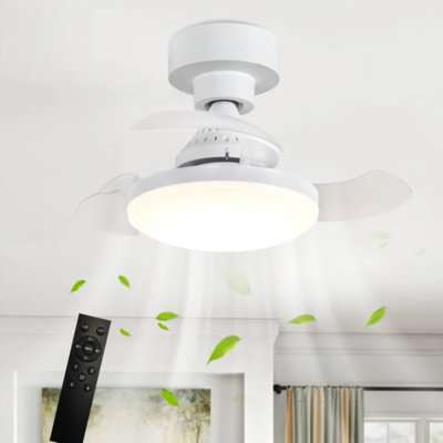 41cm E27 Socket Retractable Bladeless Dimmable Ceiling Fan With Light
