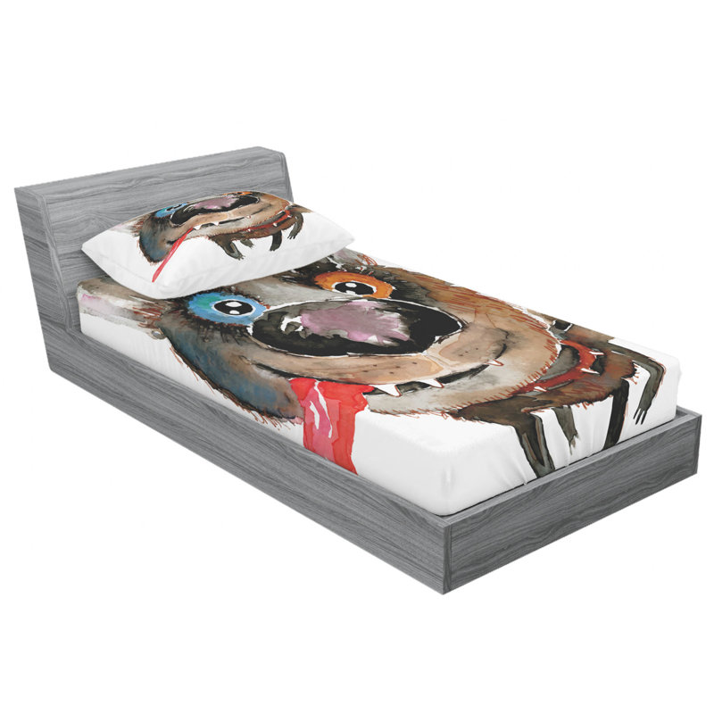 Ensemble de draps rigolos rigolos, Ensemble de draps pour lit simple TG avec drap-hou