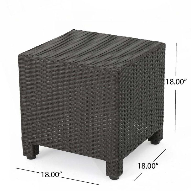 Table d'appoint d'extérieur en rotin d'osier
