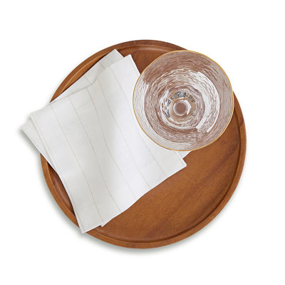 Pinstripe - 100% Pure Linen Cocktail Napkins