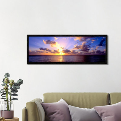 Sunset 7 Mile Beach Cayman Islands Caribbean - Panoramic Print on Canvas