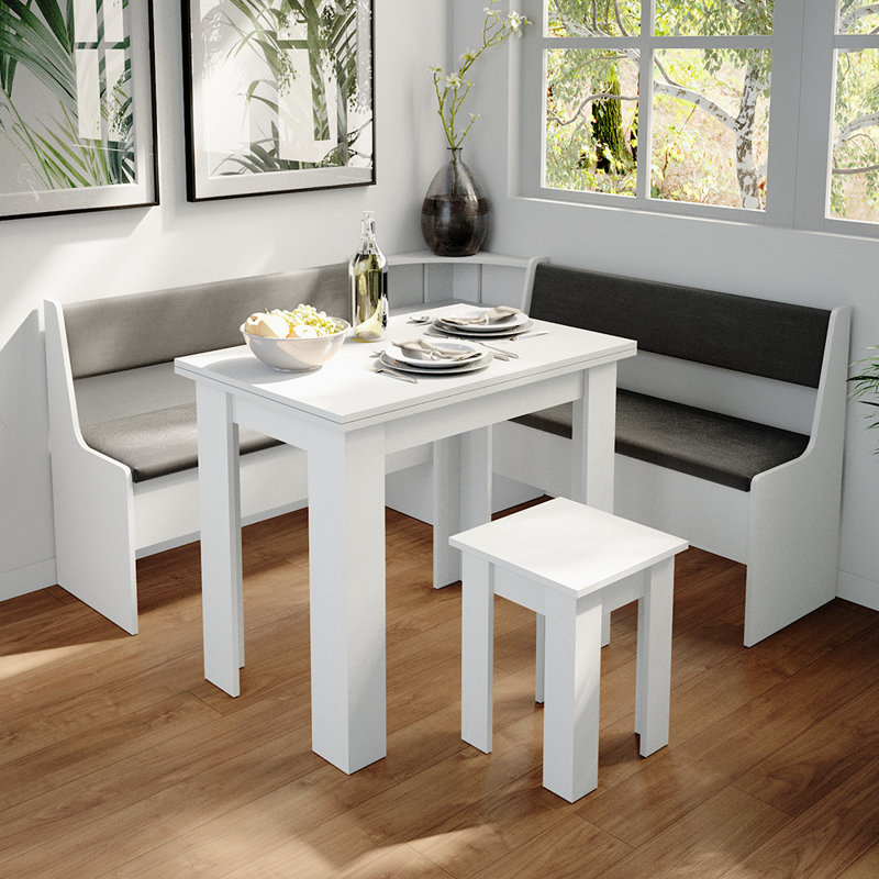 Bonamy Drop Leaf Dining Set, White