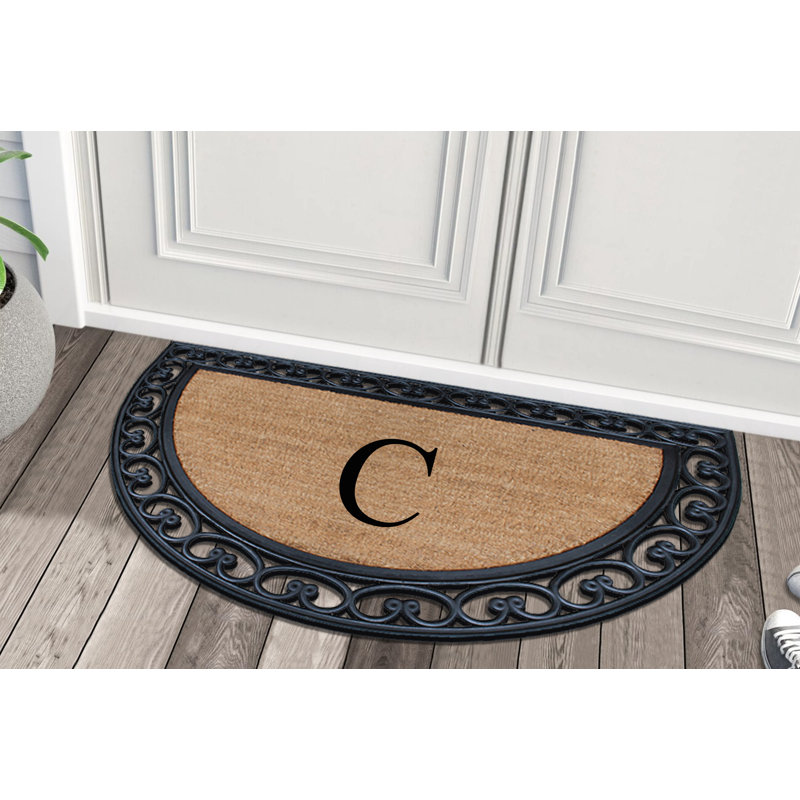 Vanslyke Non-Slip Doormat for Outdoor Entrance Front Door Mat 48" x 30" Semicircular, C