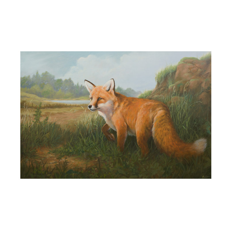 Bolog John Silver Large Fox Canvas Art, 16" H x 24" W