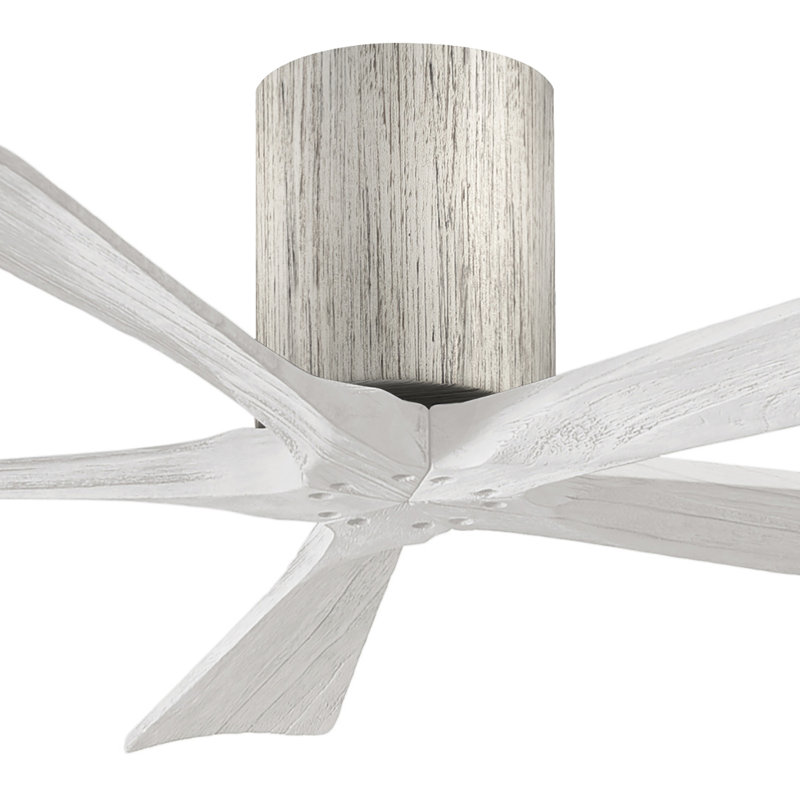 Ventilateur à pales encastré 5 pales Irene, 52", Ton bois de grange, Blanc mat