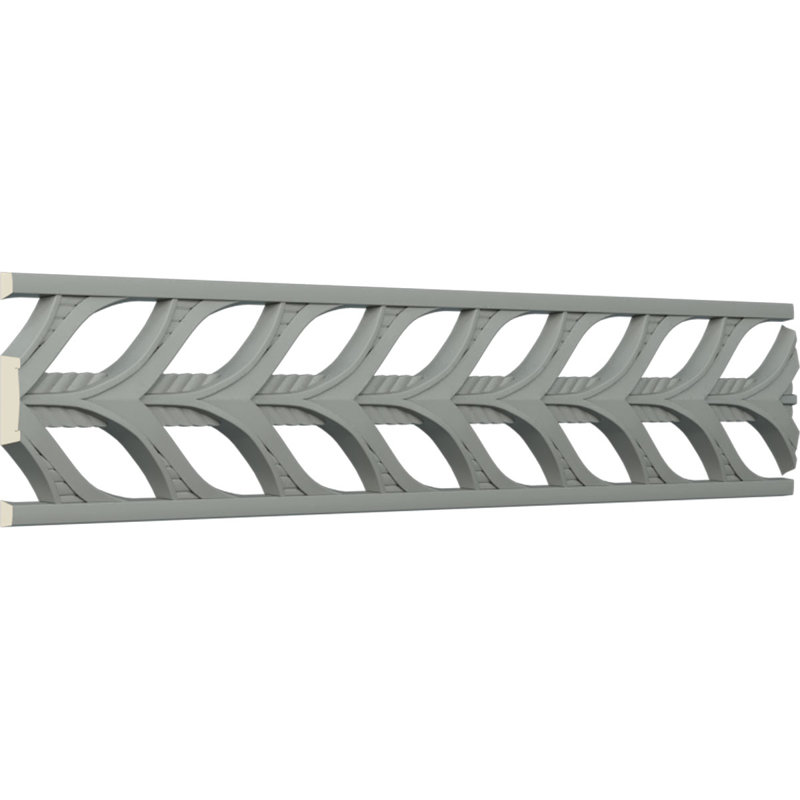 Monique 12" Primed Gray Polyurethane Pierced Panel Moulding
