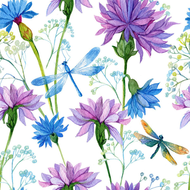 Floral Tile, 2.08' W x 10.42' L