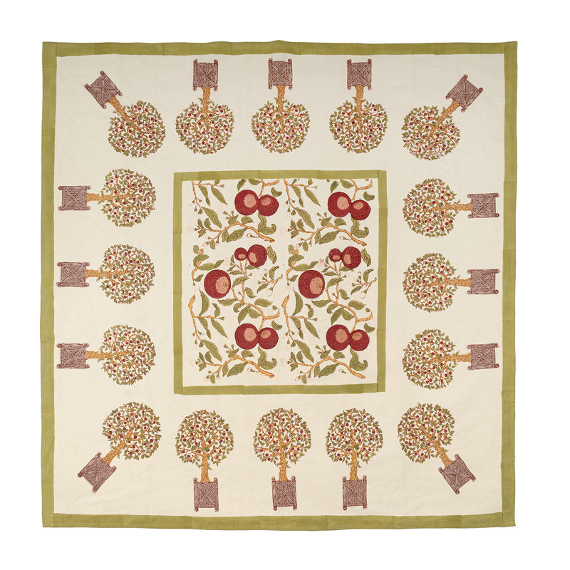 Darasimi Tablecloth - Red/Green - 90" x 90", 90" Square