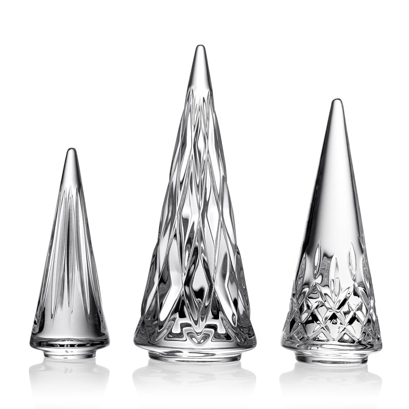 Waterford Standing Trees, Set of 3, Clear