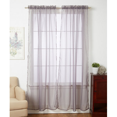 Ensemble de rideaux transparents unis avec passe-tringle