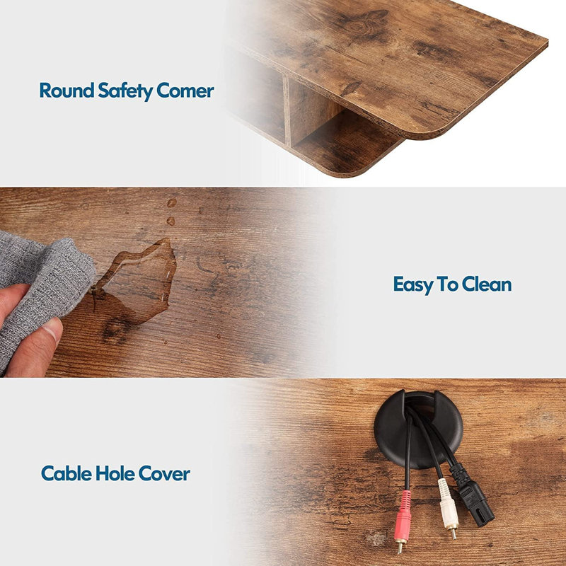 Arreanna Unfinished Floating for TVs up to 55", Brown/Blue