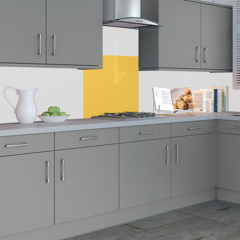60cm W x 75cm L Glass Peel and Stick Panel, Yellow