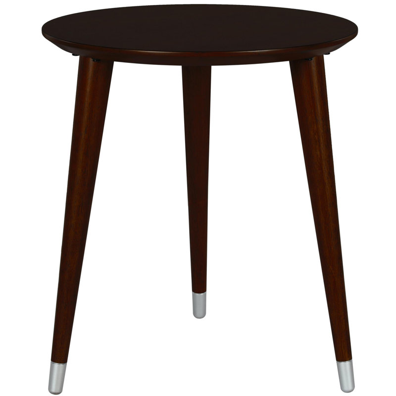 Gustavson End Table, Espresso/Silver, Espresso