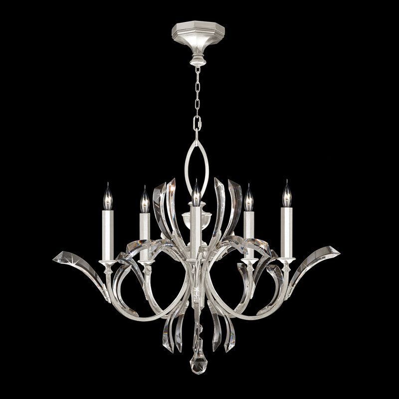 Lustre rond biseauté 36 po, Feuille d'or