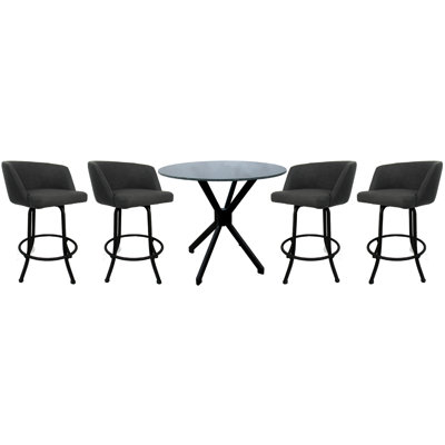 Ensemble de salle à manger à hauteur de comptoir 4 personnes Irving Brandylee