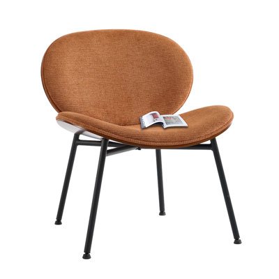 Metal Black Legs Fabric Dining Chair Single